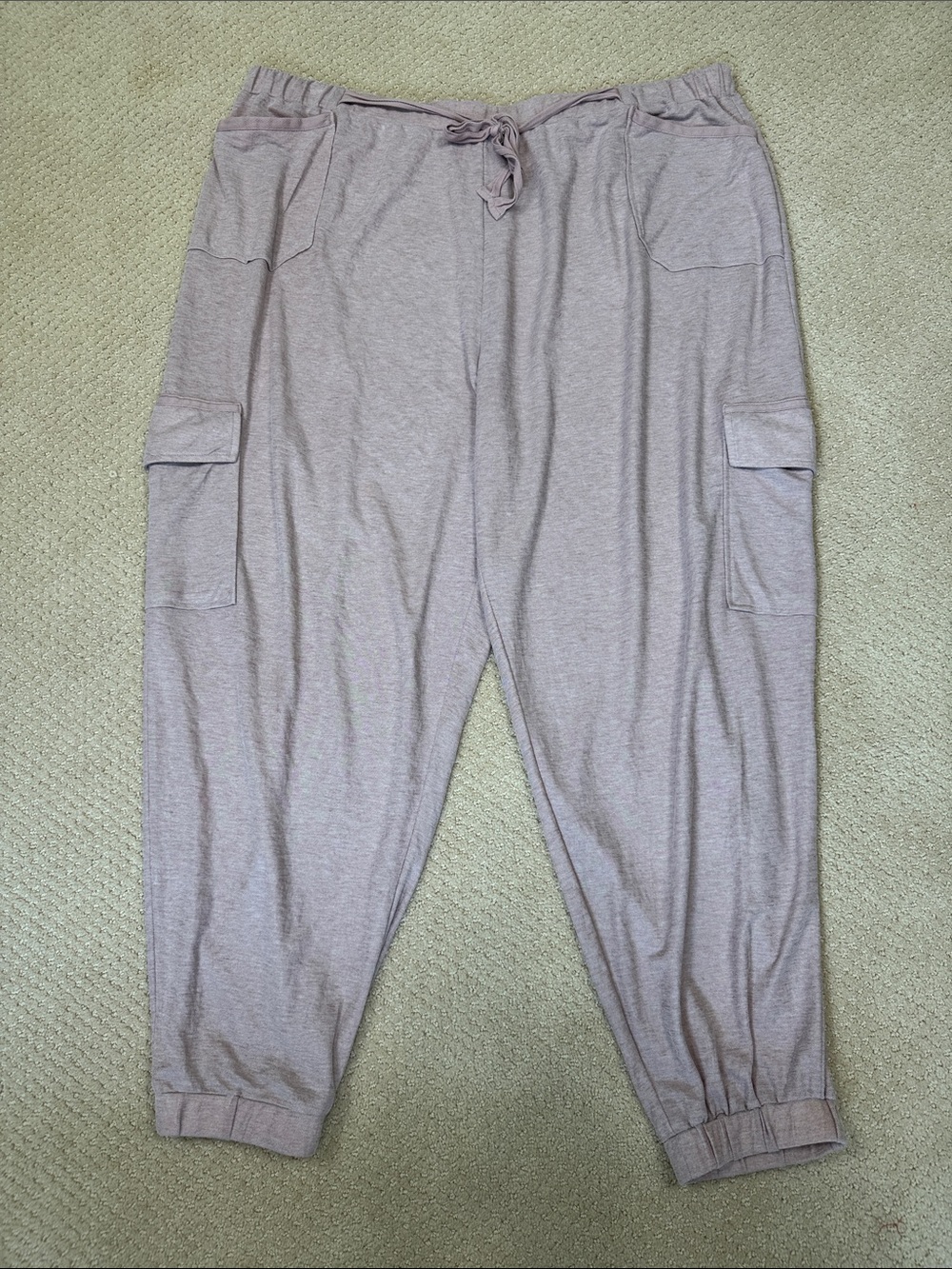 Cato Size 22/24 Heather Mauve Knit Cargo Joggers Cottagecore Leisure comfy